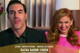 Sacha Baron Cohen and Isla Fisher at the 2021 Golden Globes.