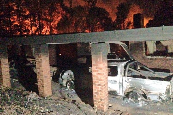 The remains of a house destroyed by fire near Humbug Scrub, South Australia January 2 2015