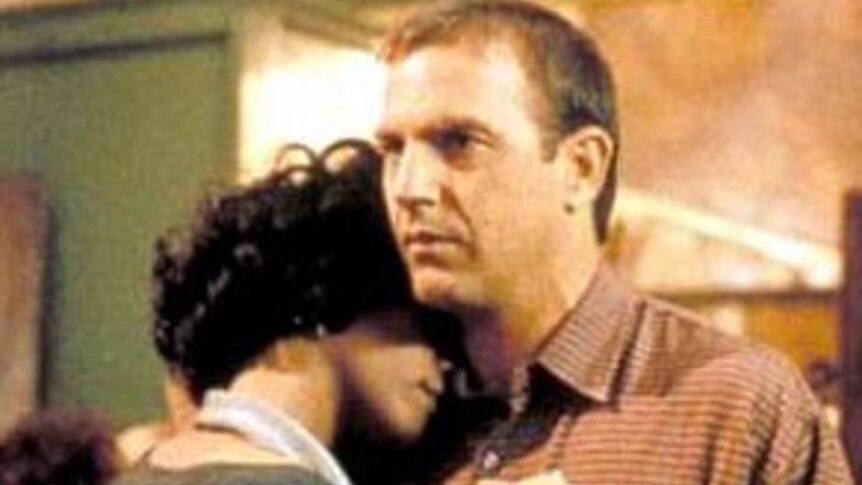 Kevin Costner and Whitney Houston star in a scene from The Bodyguard