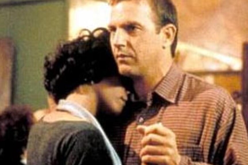 Kevin Costner and Whitney Houston star in a scene from The Bodyguard