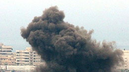 Israel has attacked the Hezbollah leader's home in southern Beirut.