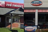 A Red Rooster store and a Cold Rock store