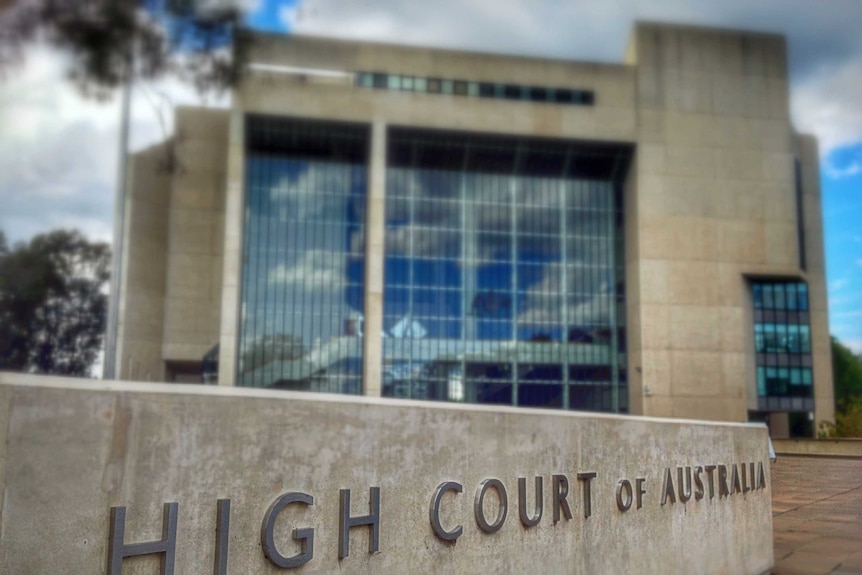 Exterior shot of the High Court of Australia building in Canberra.