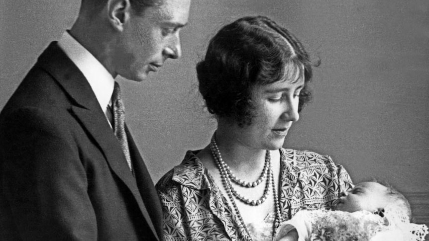 Duke and Duchess of York with Princess Elizabeth in April 1926.
