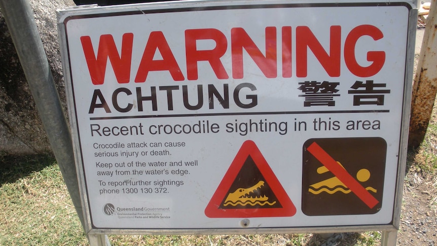 Crocodile warning sign, Cooktown, Queensland