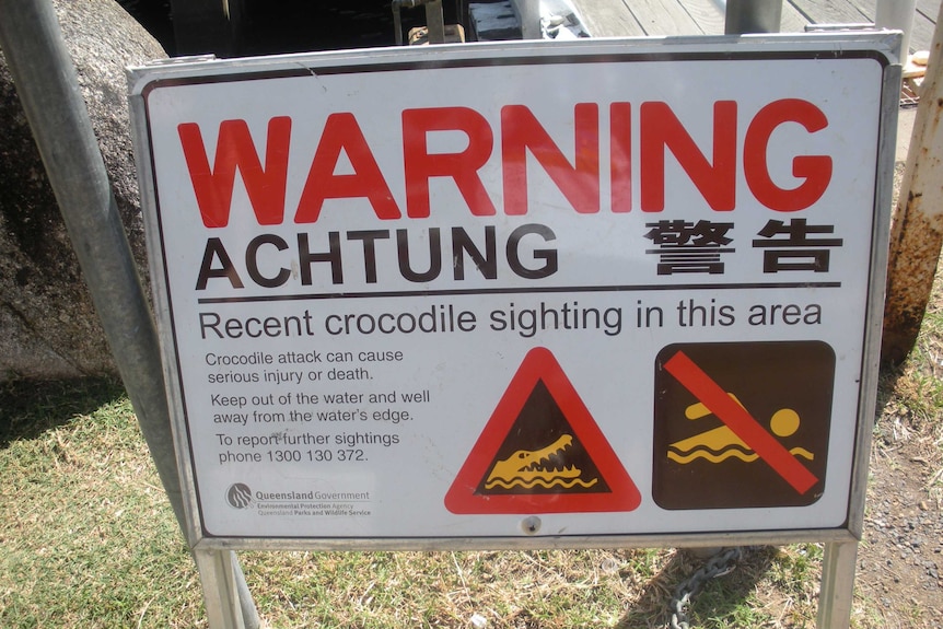 Crocodile warning sign, Cooktown, Queensland