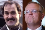 Composite image of John Cleese as Basil Fawlty, and Scott Morrison