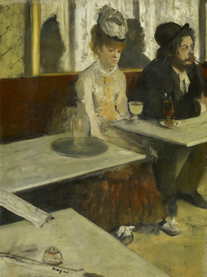 In a café (The Absinthe drinker)