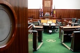 View into the House of Assembly chamber in the Tasmanian Parliament.