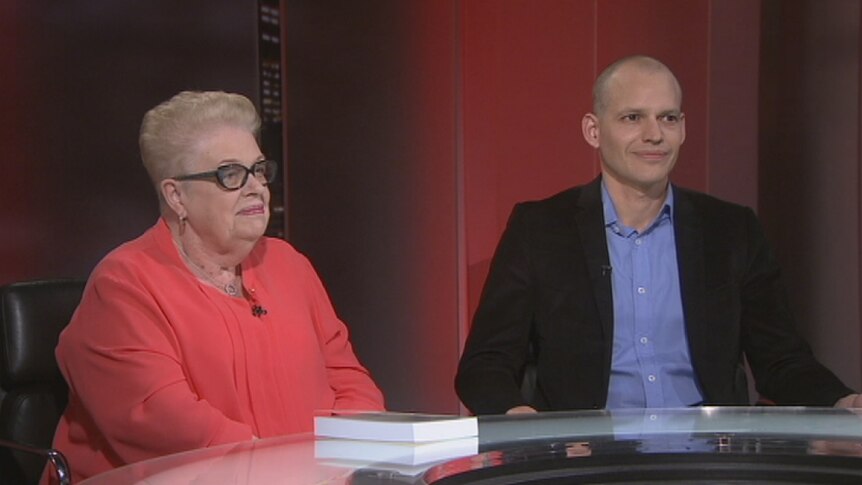 Margaret Bell from the Mount Druitt Learning Ground and David Hawes from the University of Sydney on Lateline's set