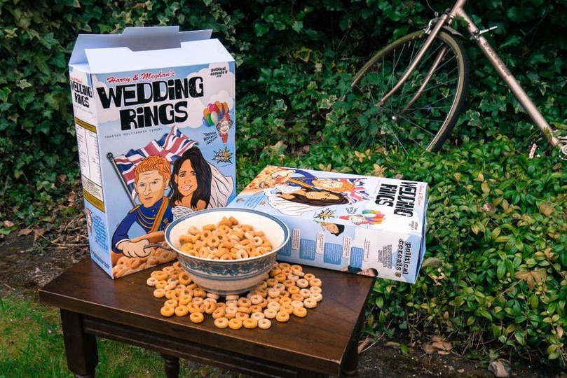 Political Cereals' take on the royal wedding between Harry and Meghan.