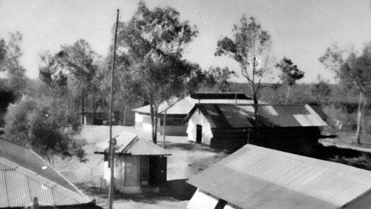 Structures at Z Special Unit's base at East Arm, circa 1945.