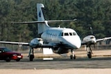 The Jetstream aircraft sits on the tarmac