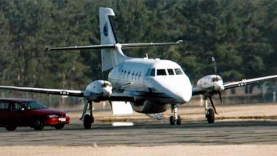 The Jetstream aircraft sits on the tarmac