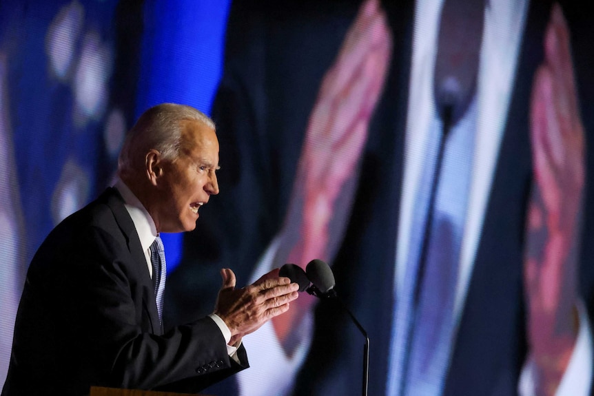 President-elect Joe Biden delivers his victory speech.