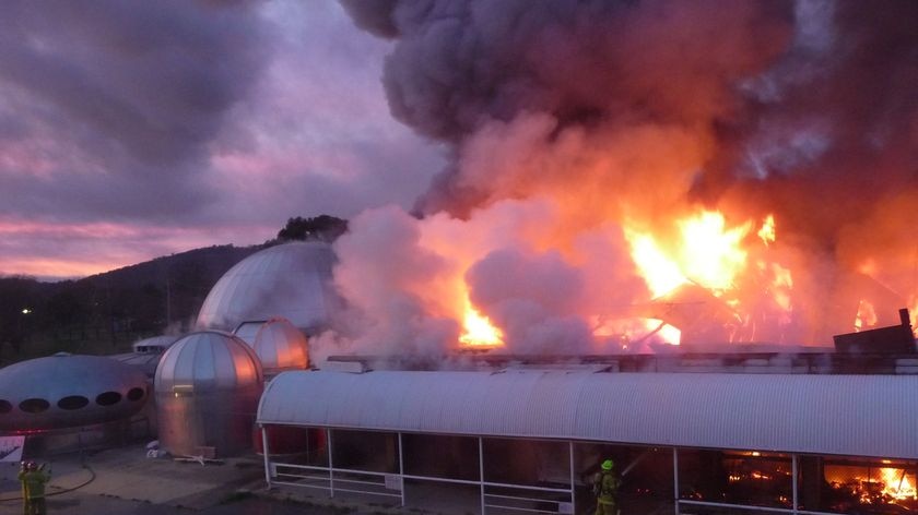 Fire engulfs the Canberra Space Dome and Observatory in Dickson