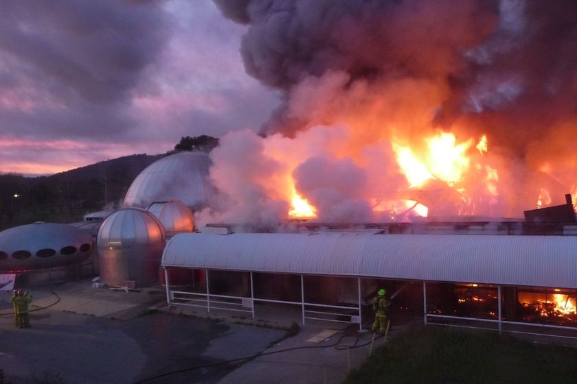 Fire engulfs the Canberra Space Dome and Observatory in Dickson