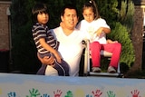 Dennys Martinez, with his son Eric and daughter Maya