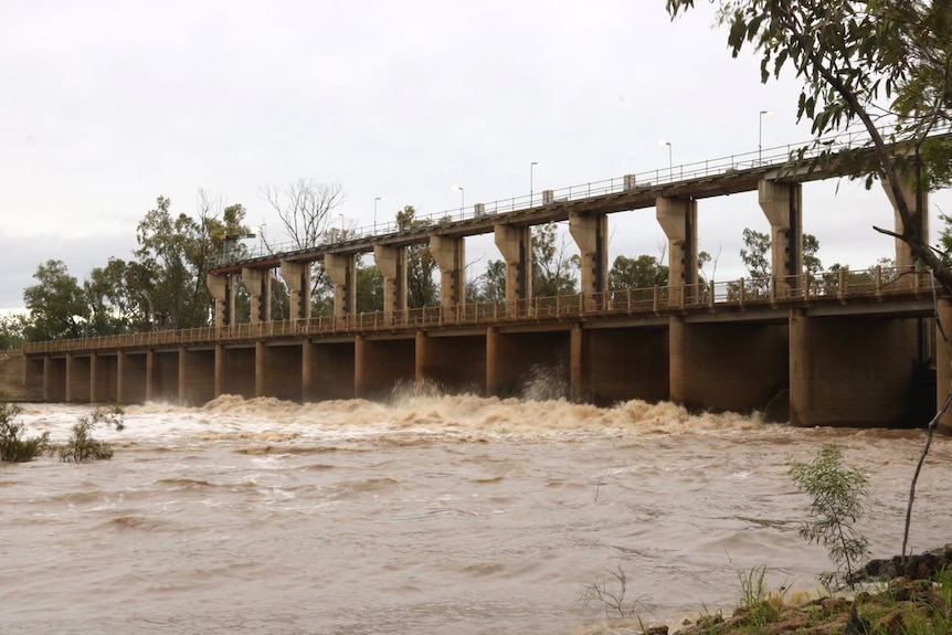 Strong flows through Jack Taylor Weir on the Balonne River