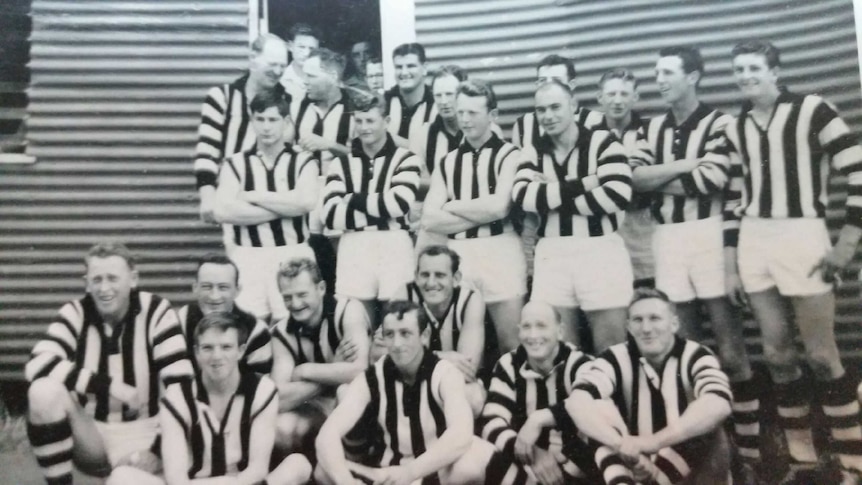 Philip 'PK' Templeton, 90, (back row, second from left) and the Chinkapook football team.
