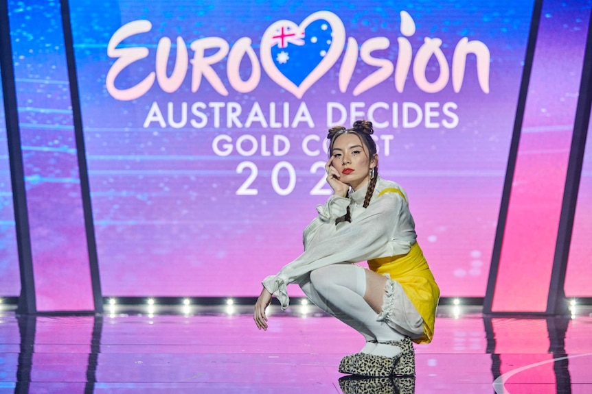 Jaguar Jonze on stage at Eurovision Australia Decides.