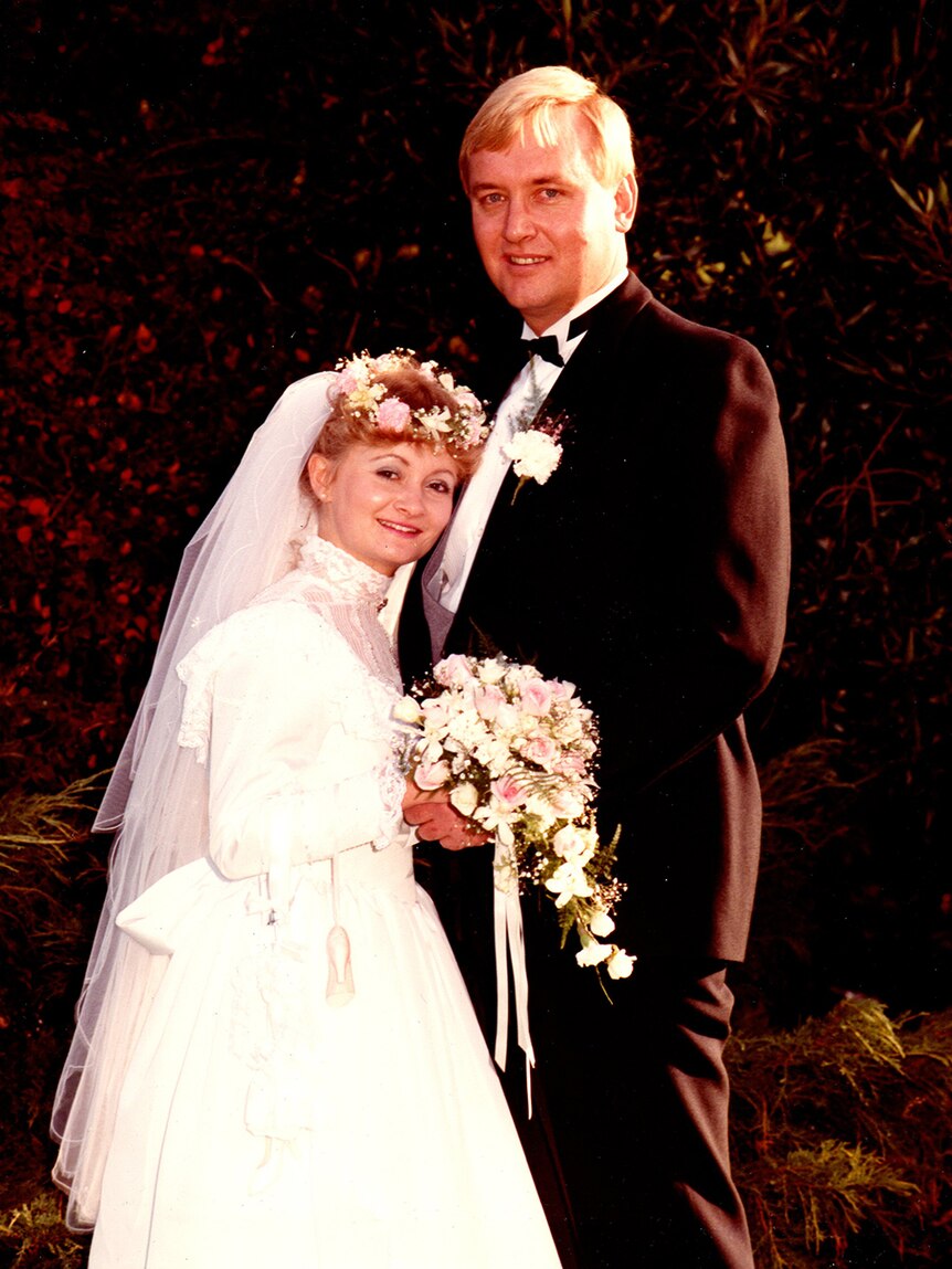 Suzi and Tony Vincent on their wedding day in 1986.