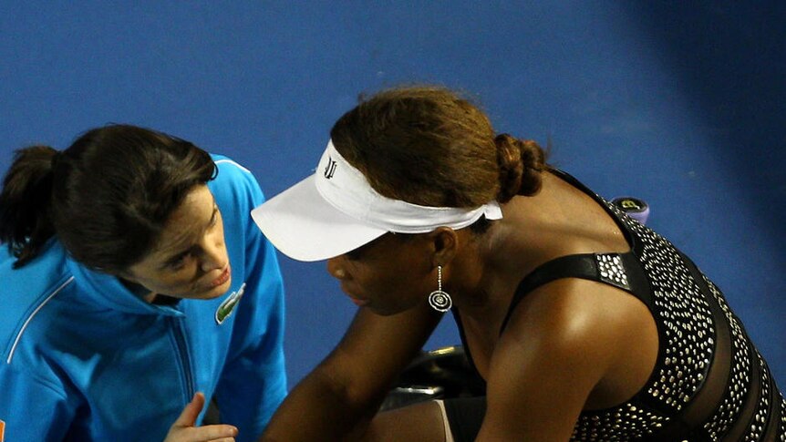 Early exit: Venus Williams pulls out of the Open with a groin injury.