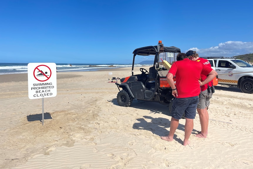 Two lifeguards standing at Lighthouse Beach Port Macquarie