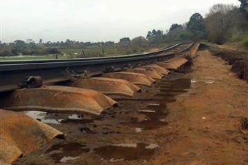 Rail line at Evandale has lifted after heavy rain in northern Tasmania.