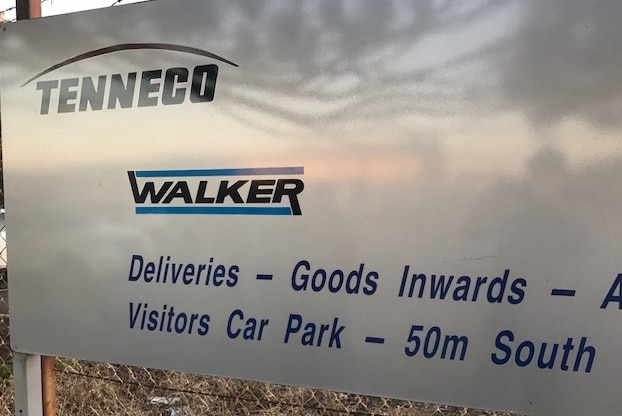 The sign outside the Walker exhaust plant.