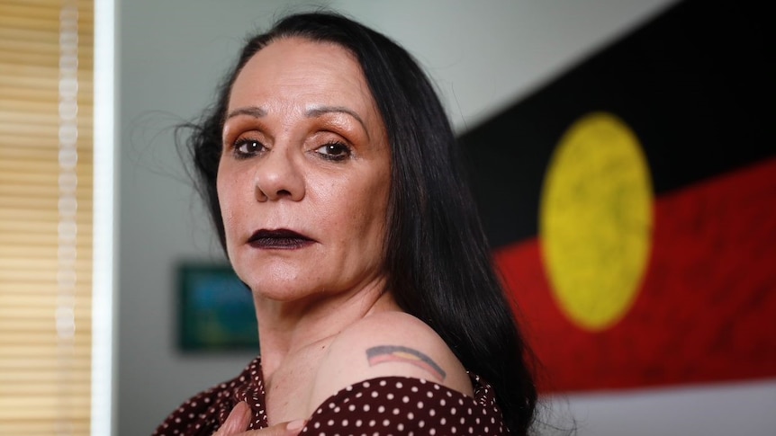 A tattoo of the Aboriginal flag can be seen on Linda Burney's upper arm.