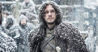 Game of Thrones character Jon Snow covered in snow