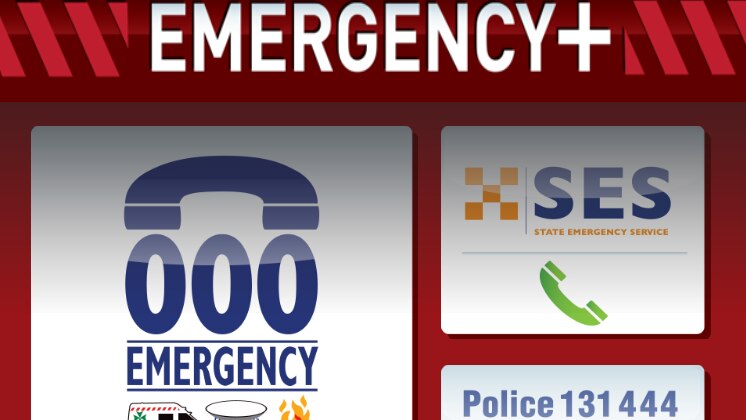 Screenshot of the Emergency+ app