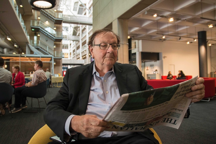 Former NSW Supreme Court judge Anthony Whealy at the ABC studios in Sydney.