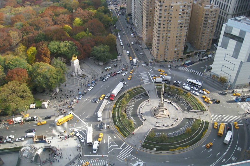Columbus Circle roundabout, New York