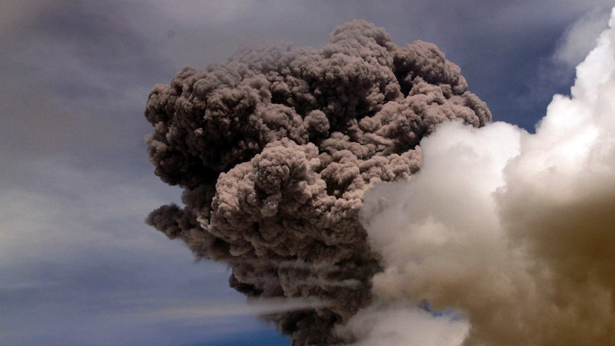 View of the ashes spewed by the Cotopaxi volcano in Pichincha province, Ecuador