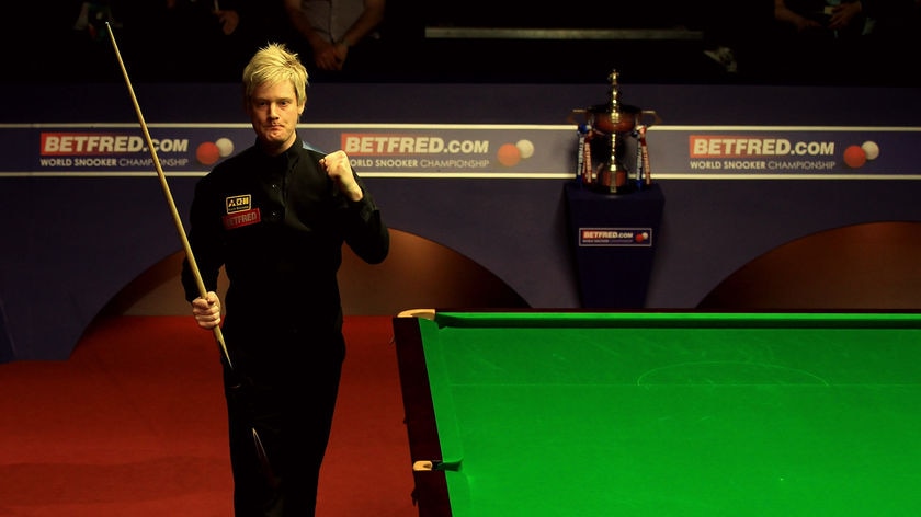 Cool under pressure ... Robertson celebrates another frame.