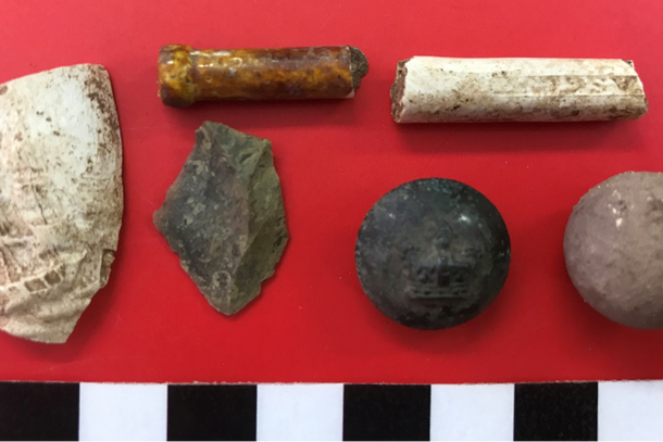 Recovered artefacts from the Wondai Gumbal Native Mounted Police camp