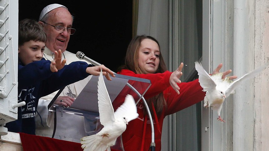 Pope Francis delivers the Angelus prayer