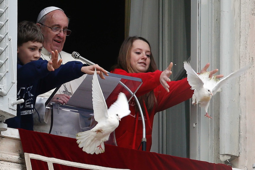 Pope Francis delivers the Angelus prayer