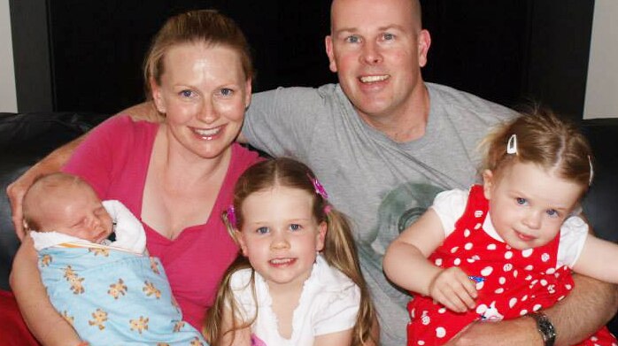 Tasmanian political hopeful Shane Broad with family.