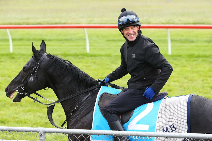 Track rider Paul Francis on Dandino