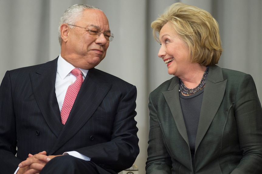 Colin Powell and Hillary Clinton