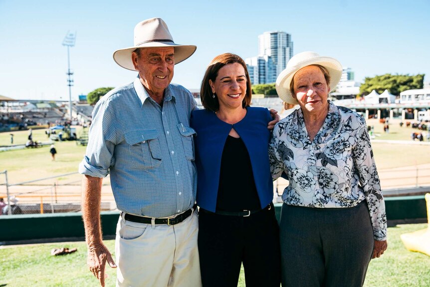 Deb Frecklington with her parents Don and Robyn Stiller.