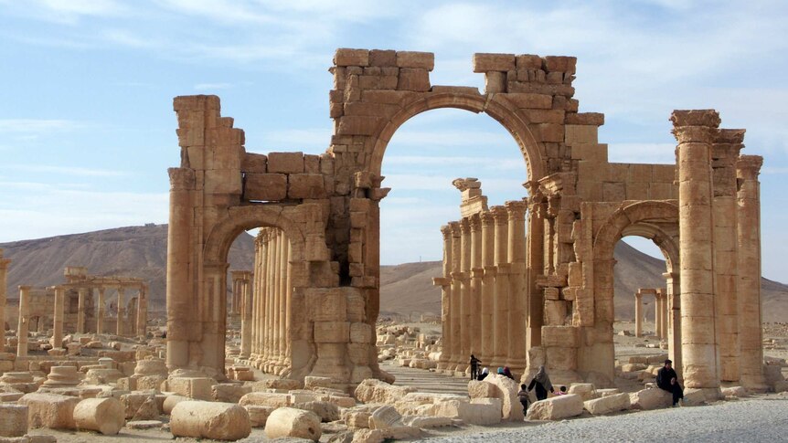 Monumental gate on Colonnaded Street in Palmyra.