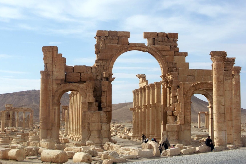 Monumental gate on Colonnaded Street in Palmyra.