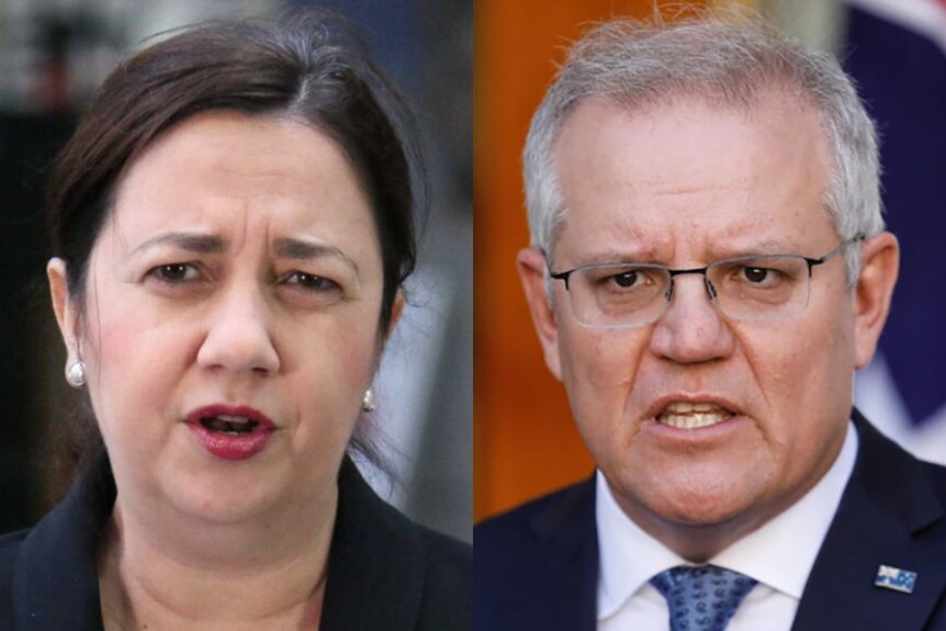 Composite image of Queensland Premier Annastacia Palaszczuk and Prime Minister Scott Morrison