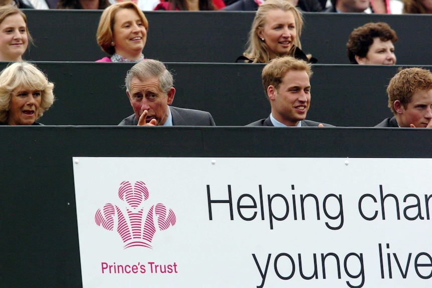 Prince Charles with Camilla, William and Harry