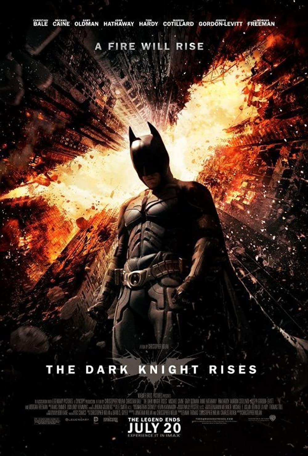 A film poster for the Batman movie, The Dark Knight Rises