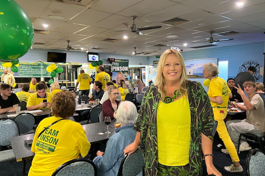 Peta Pinson in Port Macquarie on election night. 